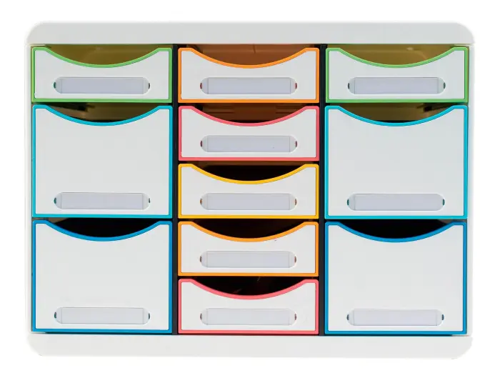 Moule de classement Storebox Multi 11 tiroirs Black Office - Blanc/arlequin