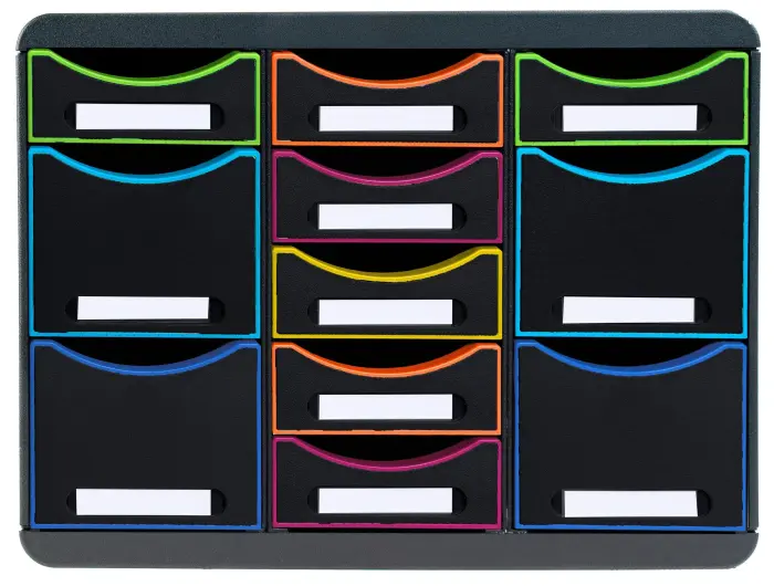 Moule de classement Storebox Multi 11 tiroirs Black Office - Noir/arlequin