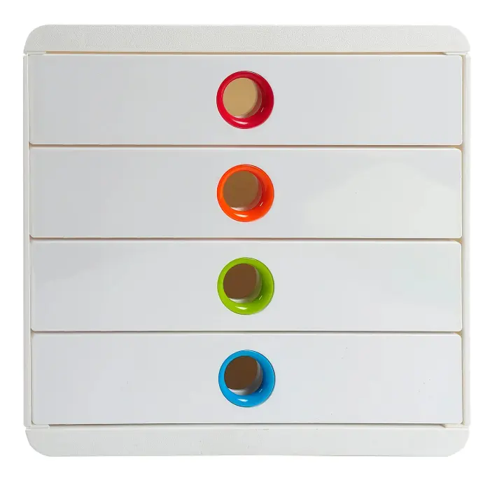 Module de classement Pop-Box 4 tiroirs Black Office - Blanc/arlequin