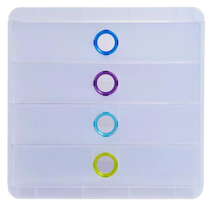 Module de classement Pop-Box 4 tiroirs Chromaline - Couleurs assorties - PROMO