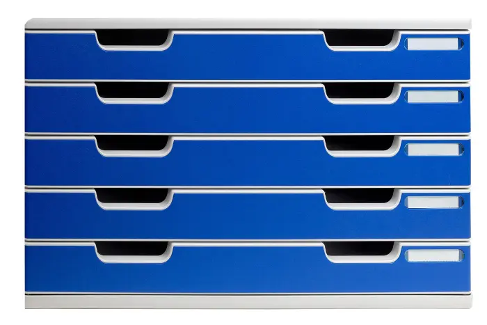 Module de classement Modulo Office 5 tiroirs A3 - Bleu