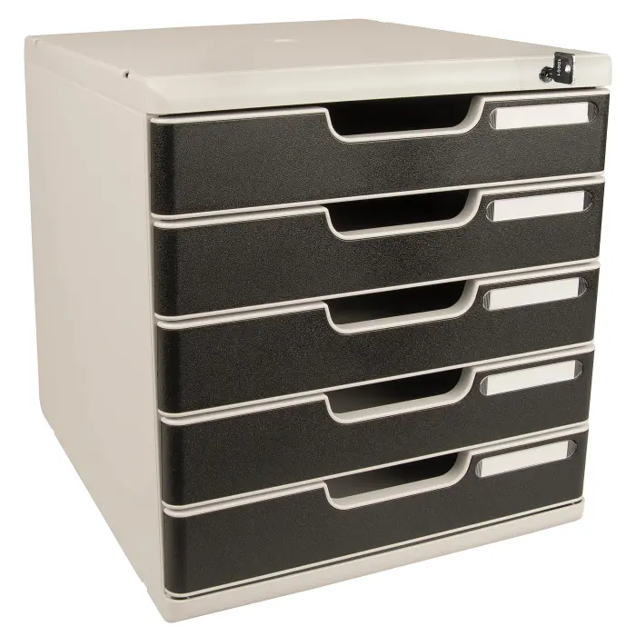 Module de classement Modulo Office A4 5 tiroirs fermables à clé - Noir