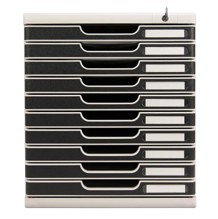 Module de classement Modulo Office 10 tiroirs fermables à clé - Noir