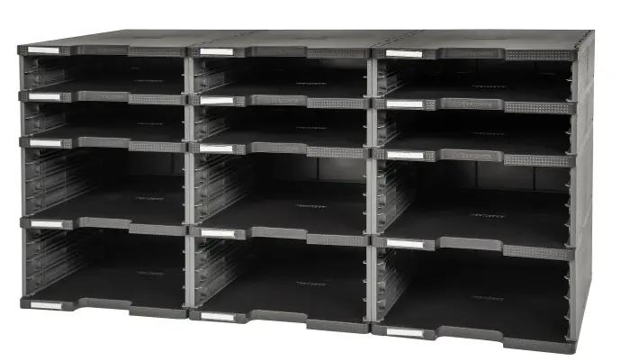 Module de classement Modulodoc - set 12 cases sans tiroirs Ecoblack - Gris foncé