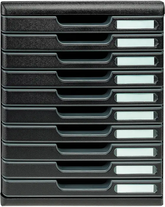Module de classement Modulo Ecoblack 10 tiroirs fermés - Noir