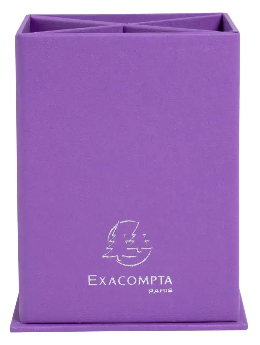 Pot a crayons carré 4 comp.Teksto Violet - Violet