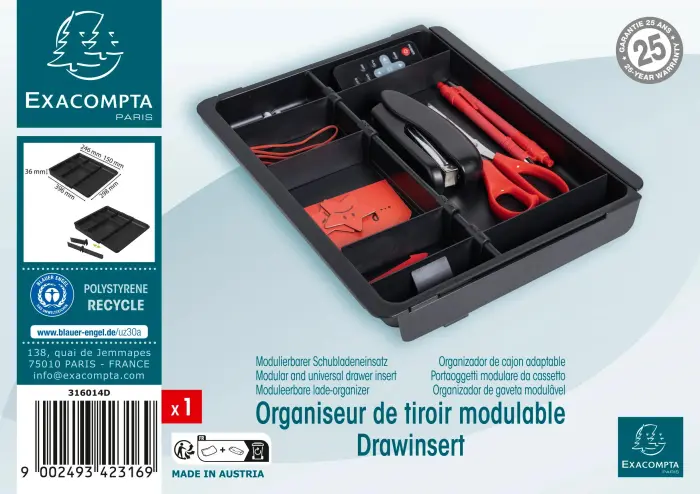 Organiseur de tiroir Drawinsert Ecoblack - Noir