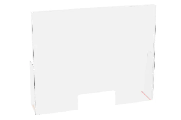 Exacompta - réf. 80458D - ExaScreen Barrière de protection contre les éternuements et les postillons - Vitrine Pare-haleine ou hygiaphone de comptoir (à poser) H58cmXL95cm - Cristal