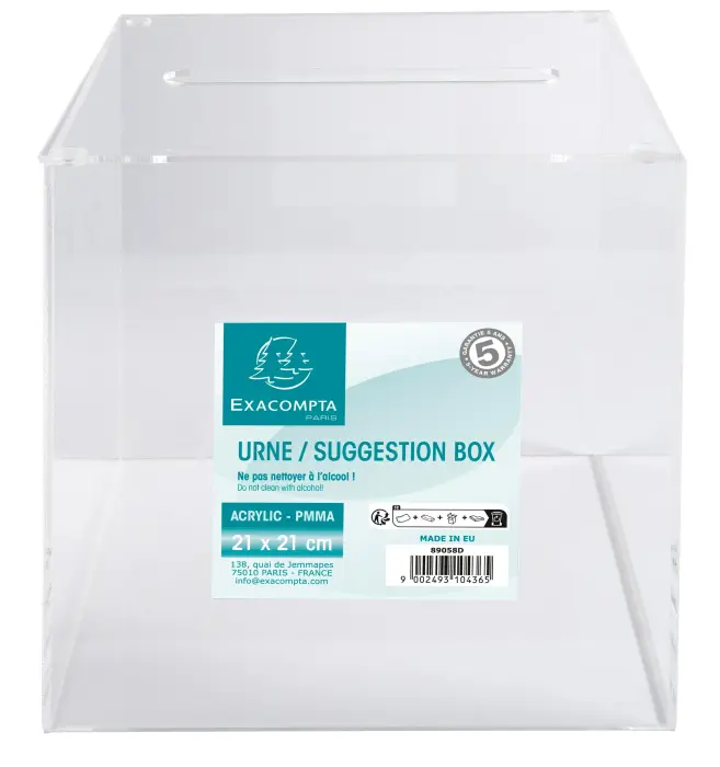 Urne transparente 21X21X21 cm - Cristal
