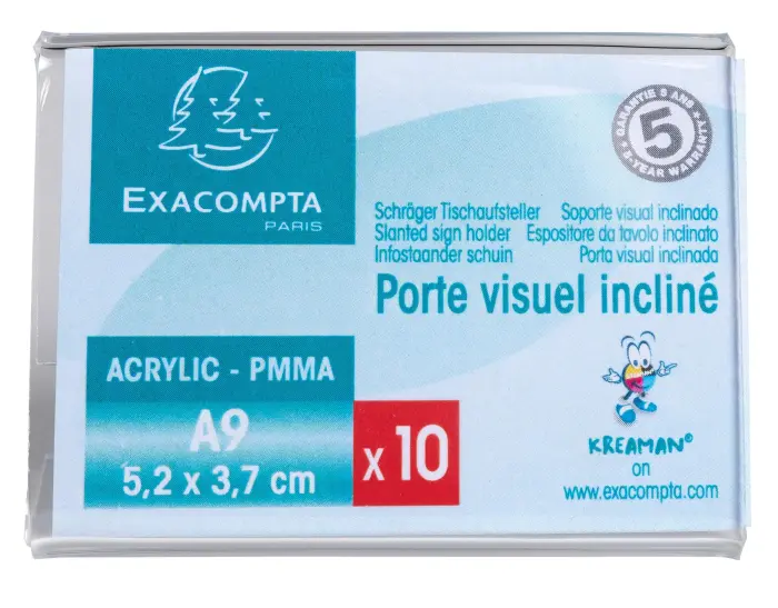 Lot de 10 porte-étiquettes A9 horizontal - Cristal