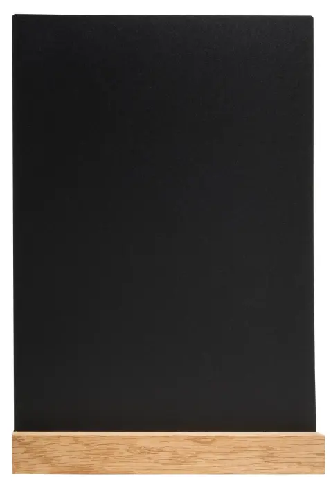 Support visuel vertical ardoise avec socle bois A4 - Noir
