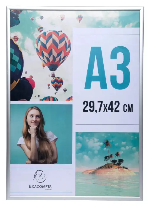Cadre photo mural aluminium A3 - Argent
