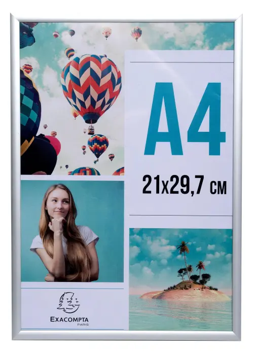 Cadre photo aluminium A4 - Argent