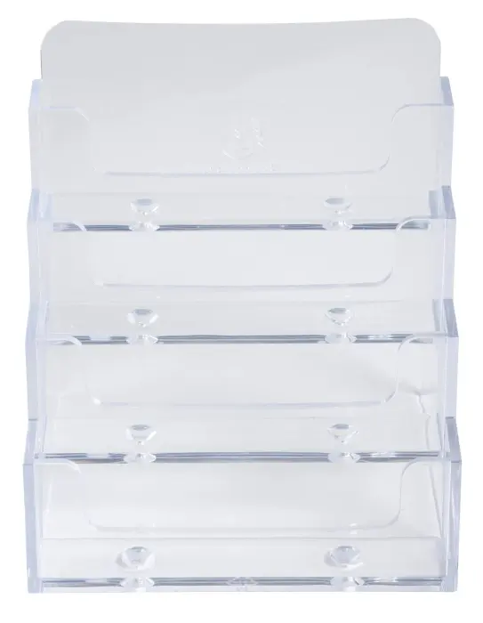 Distributeur de cartes de visite 4 cases - Cristal