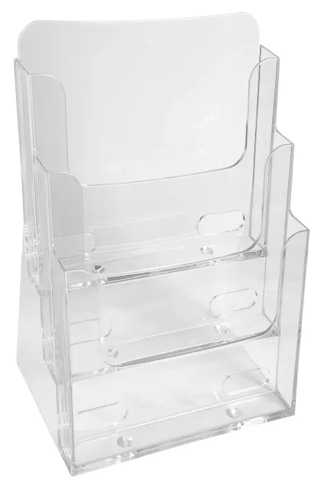 Distributeur de prospectus 3 compartiments A4 - Cristal