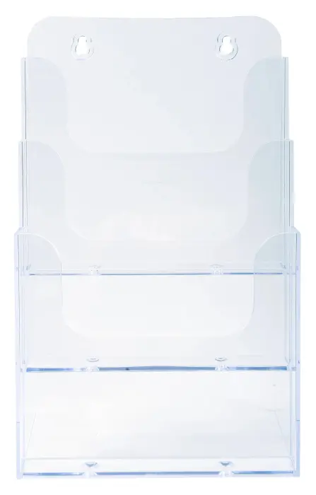 Distributeur de prospectus 3 compartiments A5 - Cristal