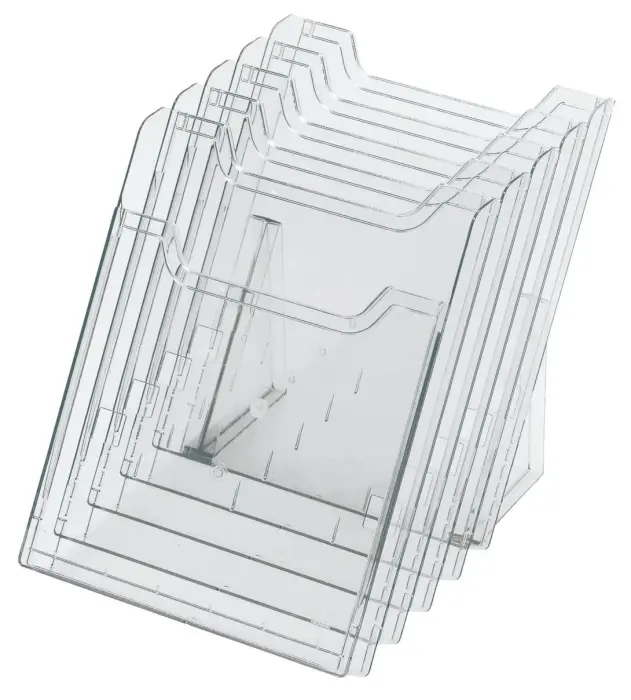 Distributeur de prospectus 5 compartiments A4 - Cristal
