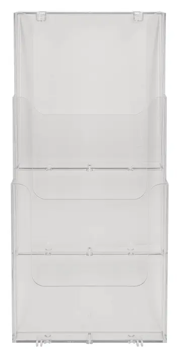Distributeur de prospectus vertical 3 compartiments A4 - Cristal