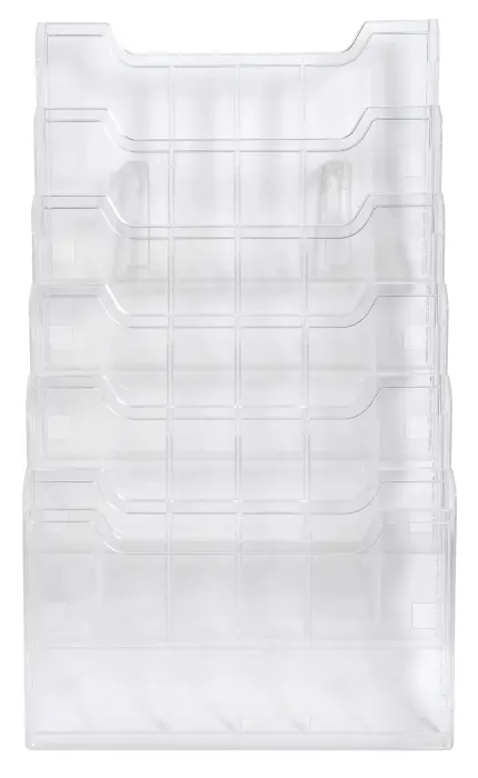 Trieur mural modulable horizontal 6 compartiments A4 - Cristal