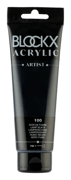 Peinture acrylique fine tube 120ml - Noir de fumée