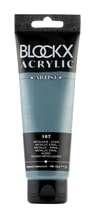Peinture acrylique fine tube 120ml - Acier métallisé
