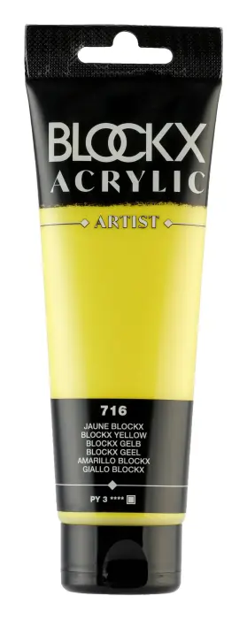 Peinture acrylique fine tube 120ml - Jaune blockx
