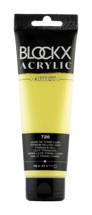 Peinture acrylique fine tube 120ml - Jaune de titane clair