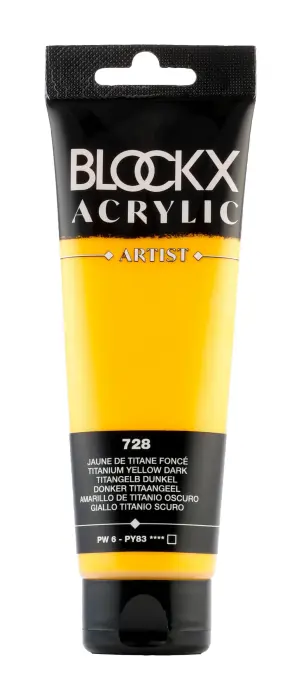 Peinture acrylique fine tube 120ml - Jaune de titane foncé
