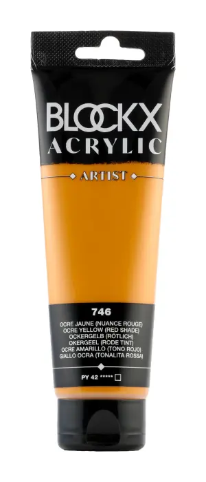 Peinture acrylique fine tube 120ml - Ocre jaune (nuance rouge)