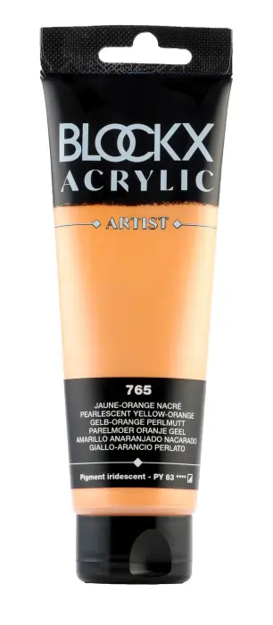 Peinture acrylique fine tube 120ml - Jaune-orange nacré