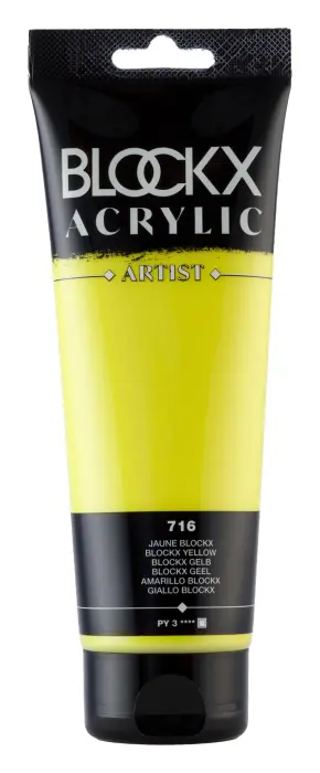 Peinture acrylique fine tube 250ml - Jaune blockx