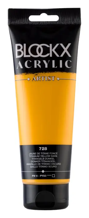 Peinture acrylique fine tube 250ml - Jaune de titane foncé