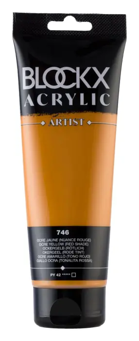 Peinture acrylique fine tube 250ml - Ocre jaune (nuance rouge)