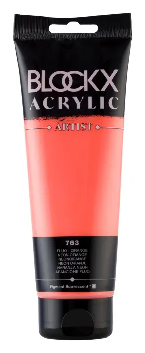 Peinture acrylique fine tube 250ml - Orange fluo