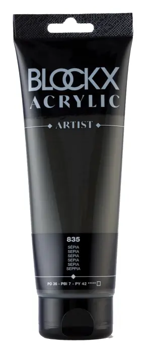 Peinture acrylique fine tube 250ml - Sépia