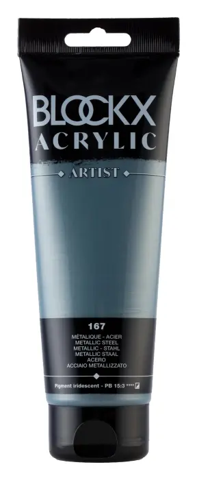 Peinture acrylique fine tube 250ml - Acier métallisé