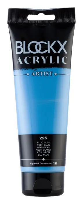 Peinture acrylique fine tube 250ml - Bleu fluo