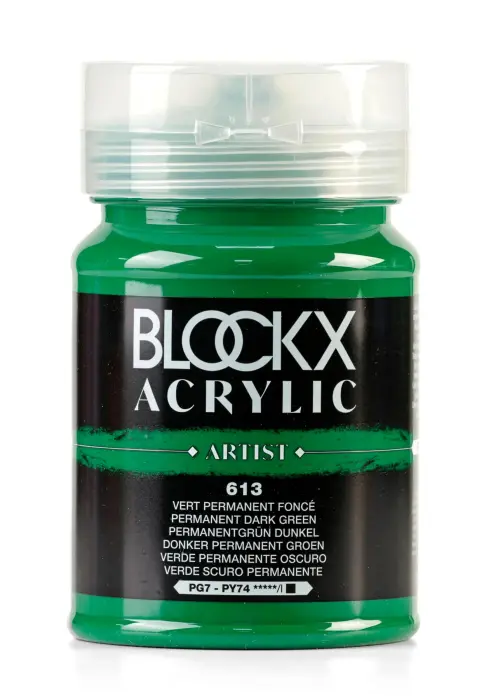 Peinture acrylique fine pot 500ml - Vert permanent foncé