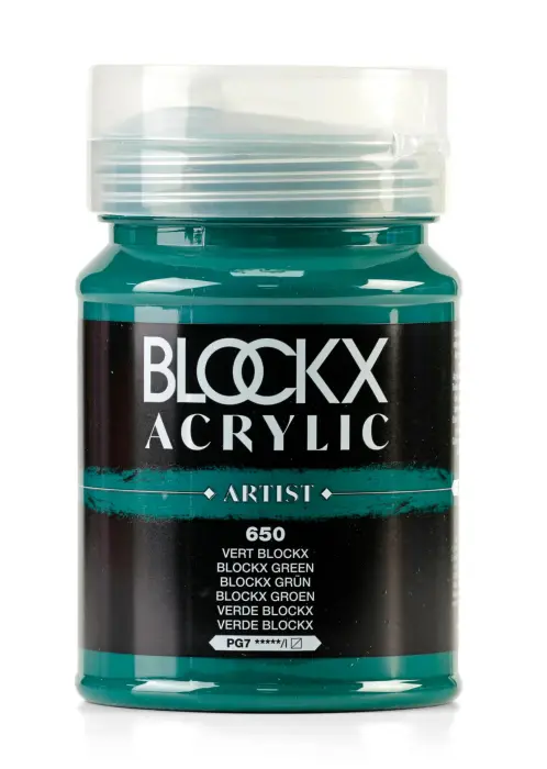 Peinture acrylique fine pot 500ml - Vert blockx