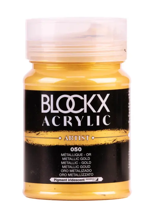 Peinture acrylique fine pot 500ml - Or métallisé