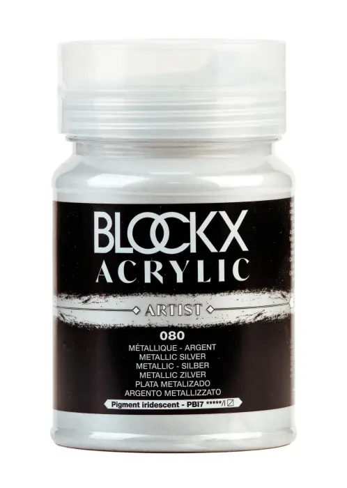 Peinture acrylique fine pot 500ml - Argent métallisé