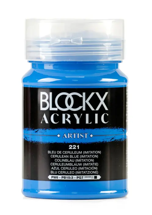 Peinture acrylique fine pot 500ml - Bleu de ceruleum (imitation)