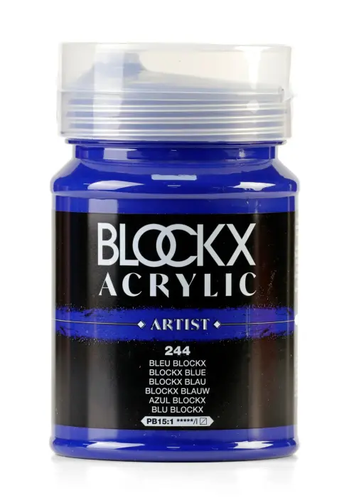 Peinture acrylique fine pot 500ml - Bleu blockx