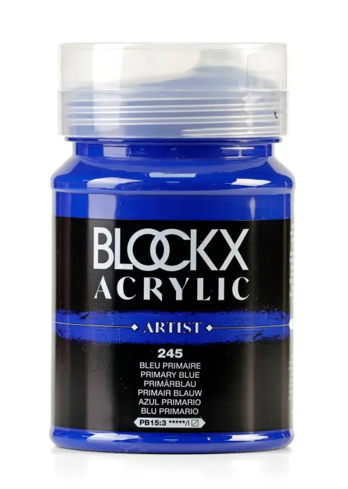 Peinture acrylique fine pot 500ml - Bleu primaire