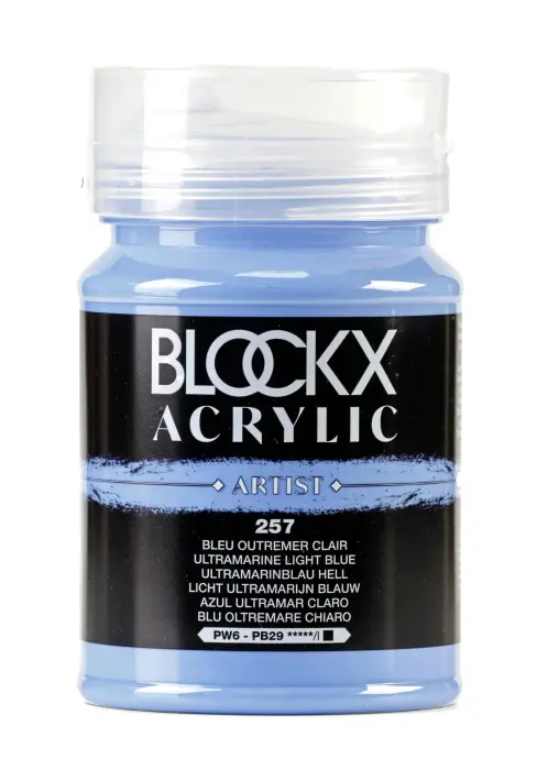 Peinture acrylique fine pot 500ml - Bleu d'outremer clair