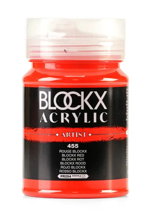 Peinture acrylique fine pot 500ml - Rouge blockx