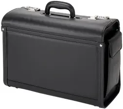 Alassio Valise pour pilotes "Genova", similicuir, noir