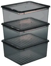 keeeper Set de boîtes de rangement "bea", 3x 11 L, gris