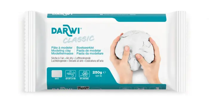 DARWI Pain de 250g de pâte à modeler auto-durcissante CLASSIC - Blanc - New