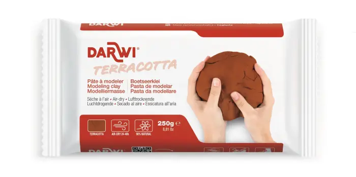 DARWI Pain de 250g de pâte à modeler auto-durcissante - Terracotta - New